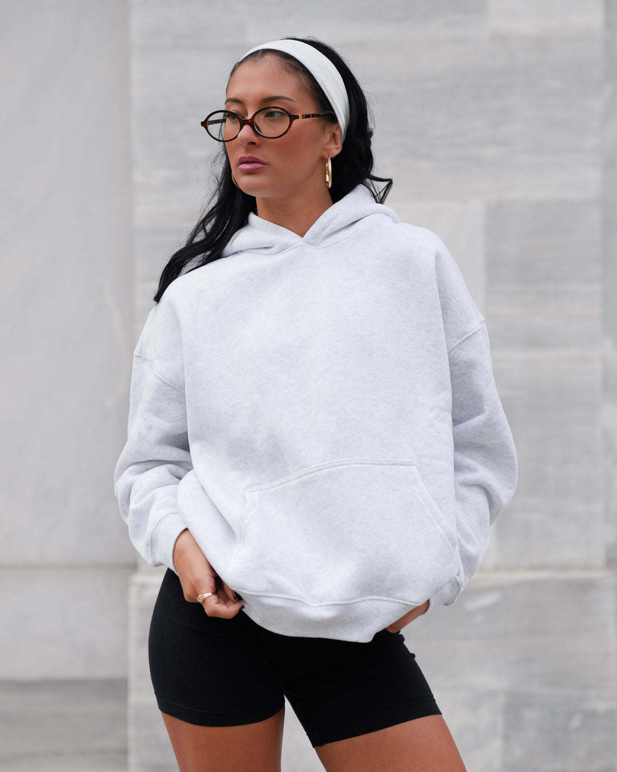 Light Heather Grey Oversized Classic Hoodie
